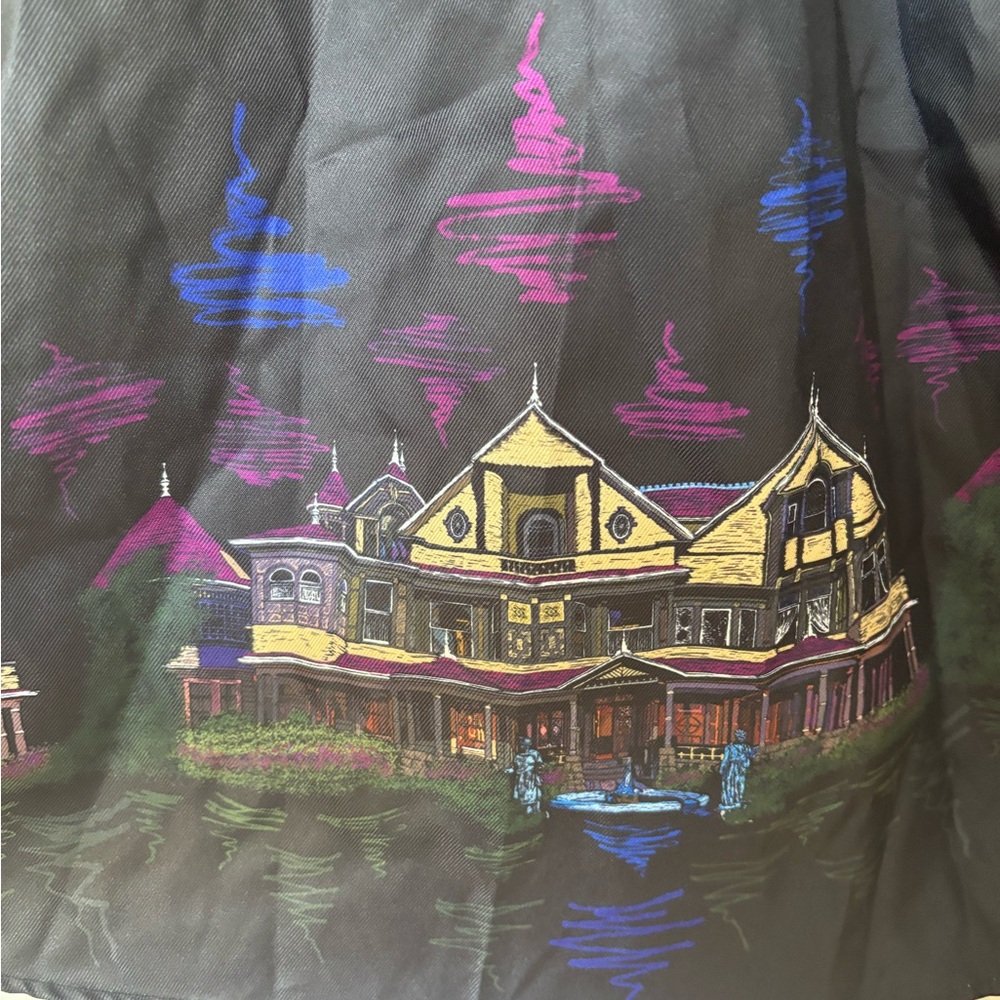 NWT WINCHESTER MYSTERY HOUSE® NOVELTY BLACK PRINT CIRCLE SKIRT - Picture 9 of 9